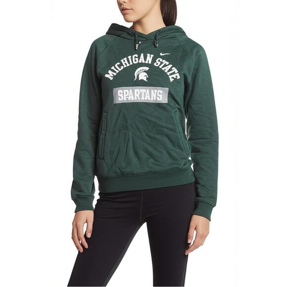 Nike Michigan State Womens Hoodie Size Medium Green Collegiate Sporty - Picture 1 of 9